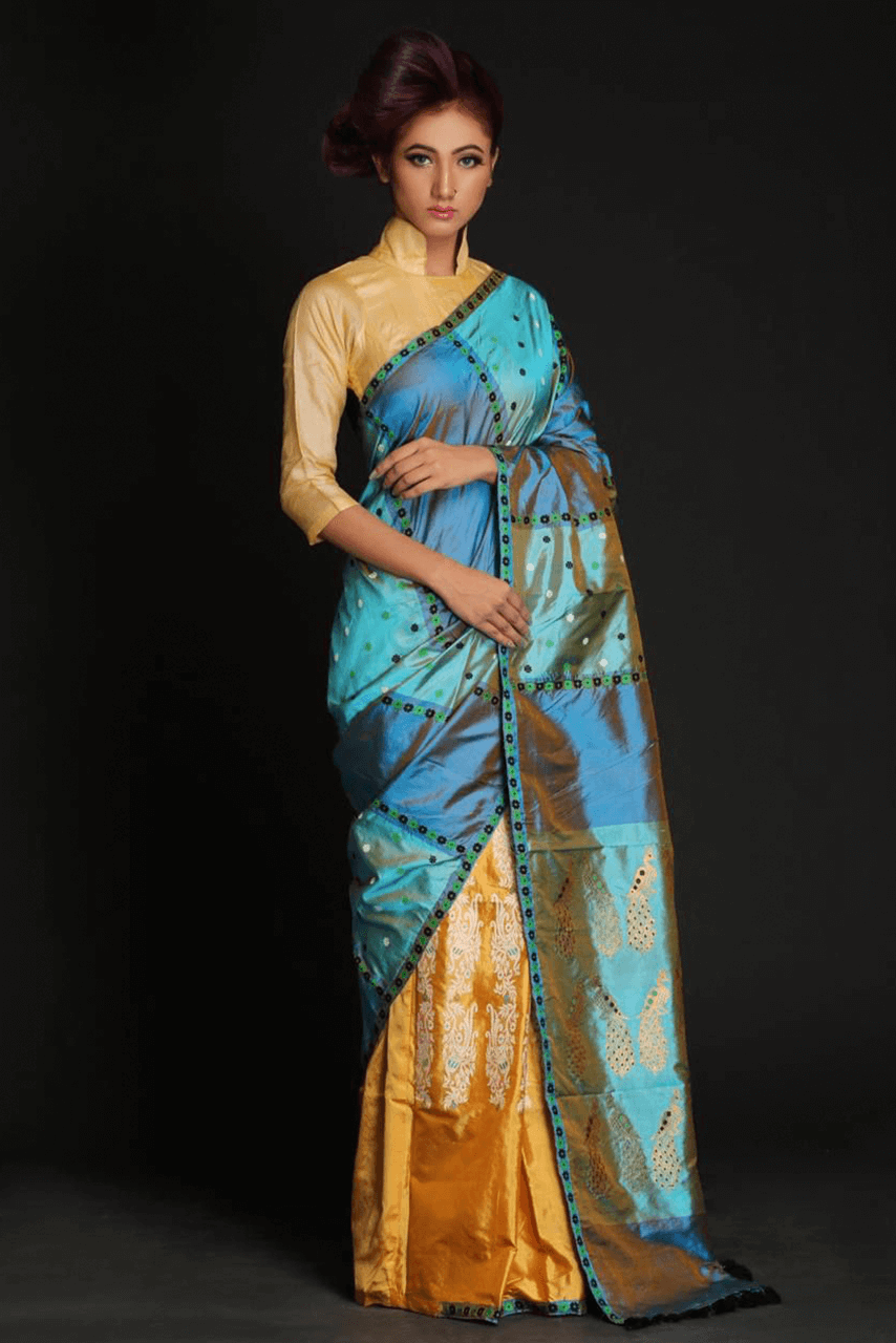 Mulberry Silk (Paat) - Yellow & Blue