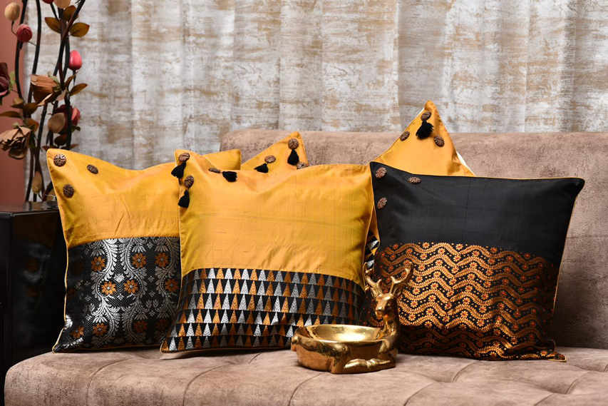 Brown and Black Cushion Cover