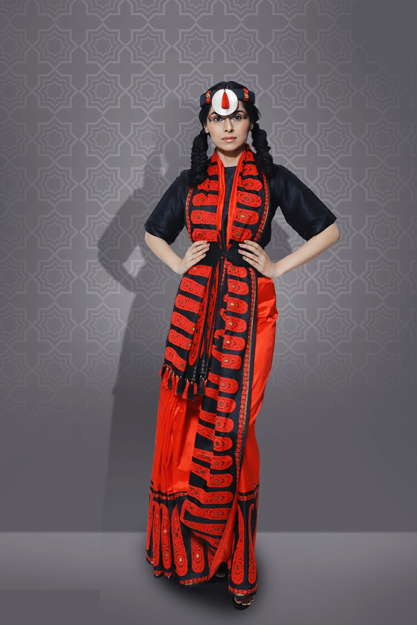 Mulberry Silk (Paat) - Red & Black
